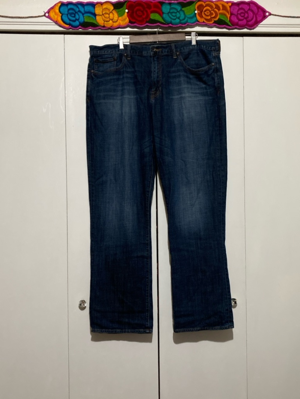 Lucky Brand 40/34 Men's Dark Indigo Straight Leg Denim Jeans
